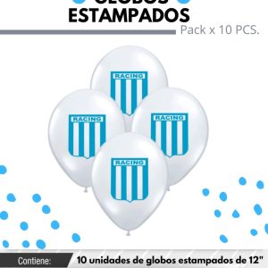 Globo De Latex Estampado De Racing x 10u