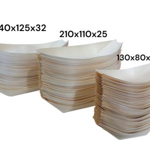 Plato Bote de Madera Hondo x50
