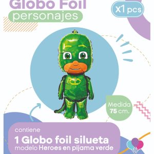 Globo Silueta Heroes en Pijama (verde) Blister x1