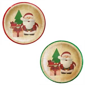 Plato navideño papa noel craft x 8