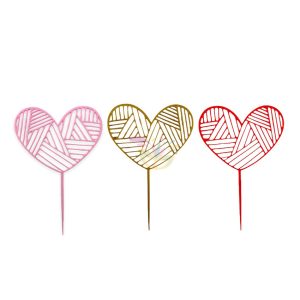 Topper de torta Corazon Lineas x 1