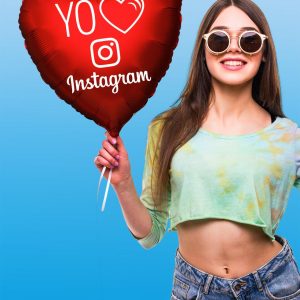 Globo corazón Rojo Yo Amo Instagram  x 1