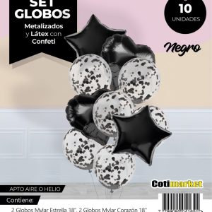 Cloned SET DE GLOBOS FOIL + CONFETTI