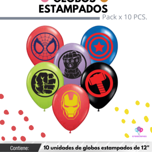 Globo De Latex Estampado De Avenger x 10u