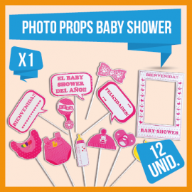 Photo booth props Baby shower NENA x 7