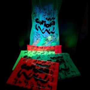 Bolsas estampadas "Carioca" fluo para cotillon x 10 unidades
