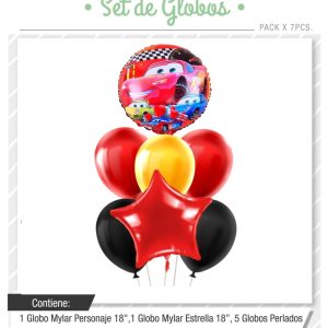 Set de globos Cars 7pcs