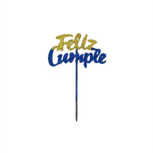 Topper Feliz cumple Estandar para Torta x1 - Imagen 7