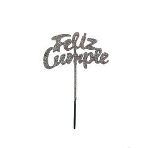 Topper Feliz cumple Estandar para Torta x1 - Imagen 3