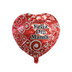 Globo Feliz dia Mamá corazón Rojo con Filigranas 18" x 1