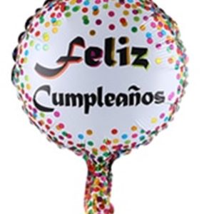 Globo De Feliz Cumple Pintitas De Colores 10" x 1