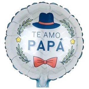 Globo Feliz día Papa "Te amo papa" celeste con laureles 10" x1