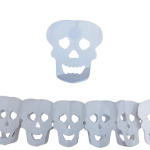 Guirnalda papel Calavera blanca x1