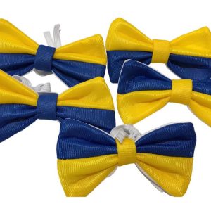 Moño Azul y Amarillo chico x 5