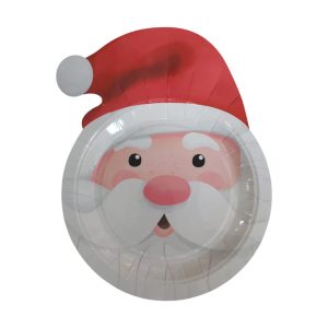 Plato de polipapel navideño - forma santa claus- x 6