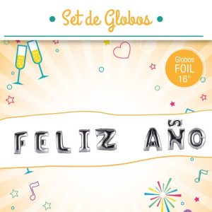 Set de globos frase Feliz año