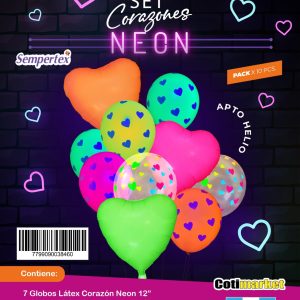 Cloned Set de globos CORAZON FLUO