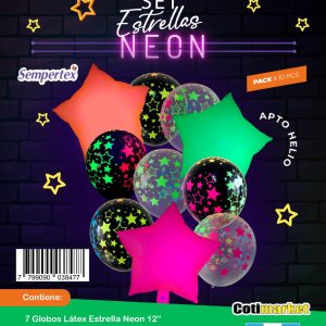 Cloned Set de globos ESTRELLA FLUO