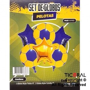 Cloned Set de globos PELOTA Y ESTRELLAS AZUL Y DORADO