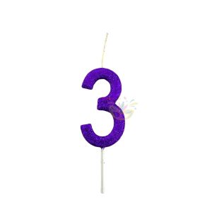 Vela Numero Palito Violeta x 1 - Imagen 4