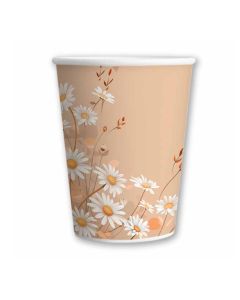 Vaso Poli papel “Flores Margarita” x8