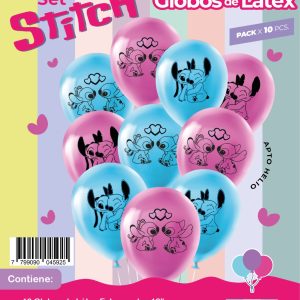 Globo de latex estampado de stitch y angelx 10u
