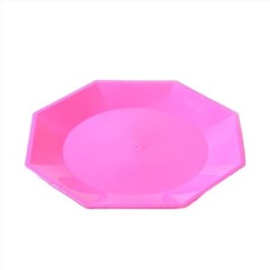 Plato octagonal grande rosa x10u