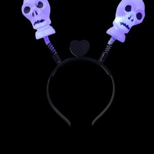 Vincha resorte calavera luminosa x1
