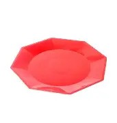 Plato octagonal rojo grande x10u