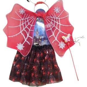 Set Rojo/Negro con Alas, Tutu, Vincha y Varita de Halloween x1 - Imagen 5
