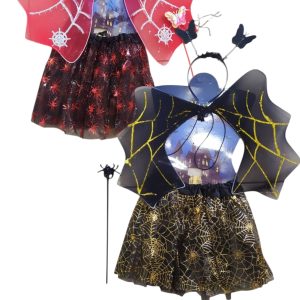 Set Rojo/Negro con Alas, Tutu, Vincha y Varita de Halloween x1 - Imagen 3