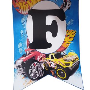 Banderin feliz cumple hot wheels (con hilo) x1