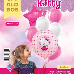 Set de globos hello kitty 7pcs  x 1