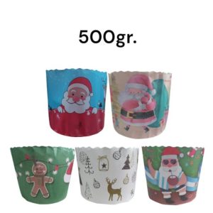 Molde para pan dulce navideño 500 gr. x5