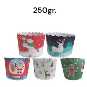 Molde para pan dulce navideño 250 gr. x5