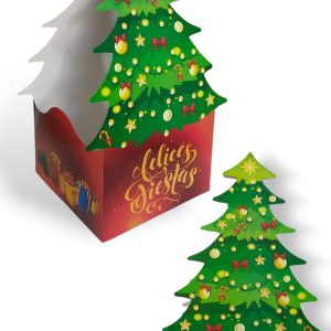CAJA NAVIDEÑA ARBOL DE NAVIDAD (26X13 CM) X1
