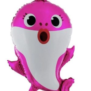 GLOBO PERSONAJE BABY SHARK SILUETA ROSA X1