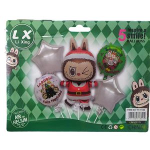 Set de globos navideños labubu x1