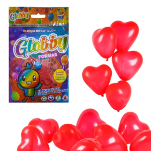 Globos de forma de corazon latex (rojos) x10