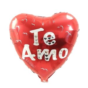 Globo "te amo" corazón rojo  18" x1