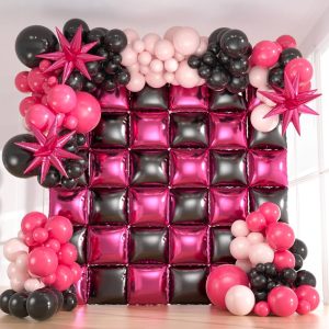 Paneles mylar wall negro y fuccia x1