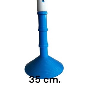 Corneta embudo grande celeste y blanco x1