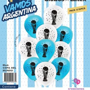 Globo de latex estampado copa del mundo x10