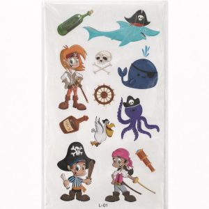 Tatuaje temporal de piratas x10 planchas