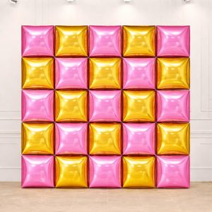 Paneles mylar wall rosa y dorado x1