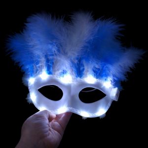 Antifaz luminoso argentina con plumas x1