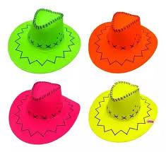 Sombrero Cowboy Vaquero Fluo x1