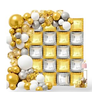 Paneles mylar wall dorado y plateado x1