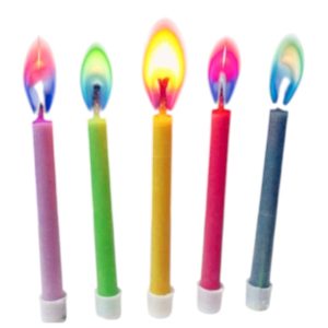 Vela con llama de colores x6