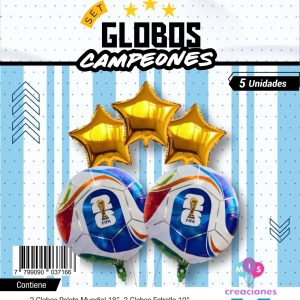 Set campeon pelota mundial fifa x5 pcs